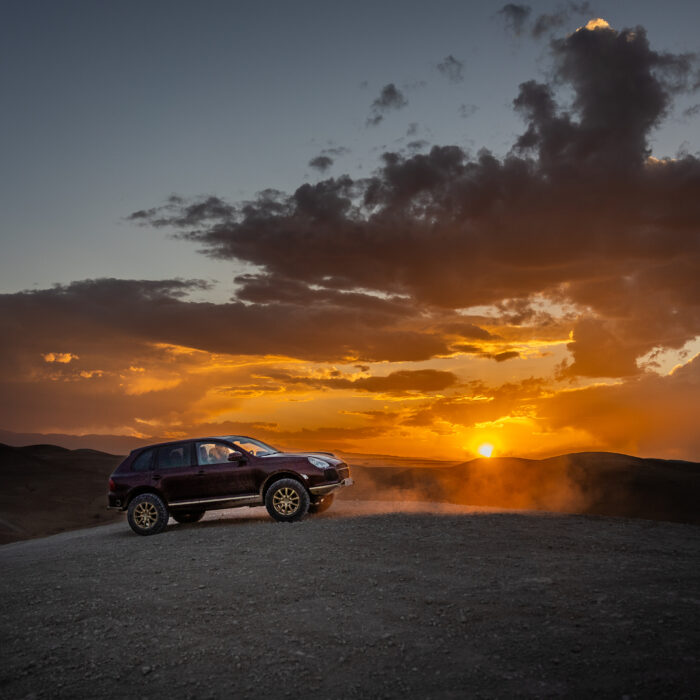 Off-road in a Porsche Cayenne